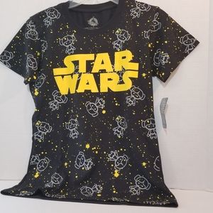 Star Wars Disney T Shirt Girls Youth Sz S Black and Yellow Princess Leia